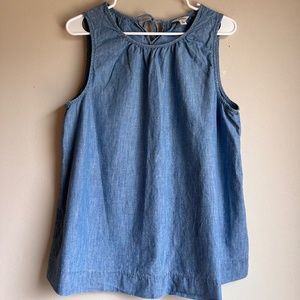 J.Crew Sleeveless Chambray Top, Size M